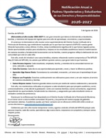 Notificación Annual a Padres / Apoderados